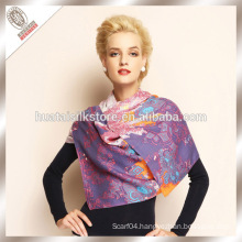 Ladies fashion 100% wool shawl scarf wholesale woolen stole